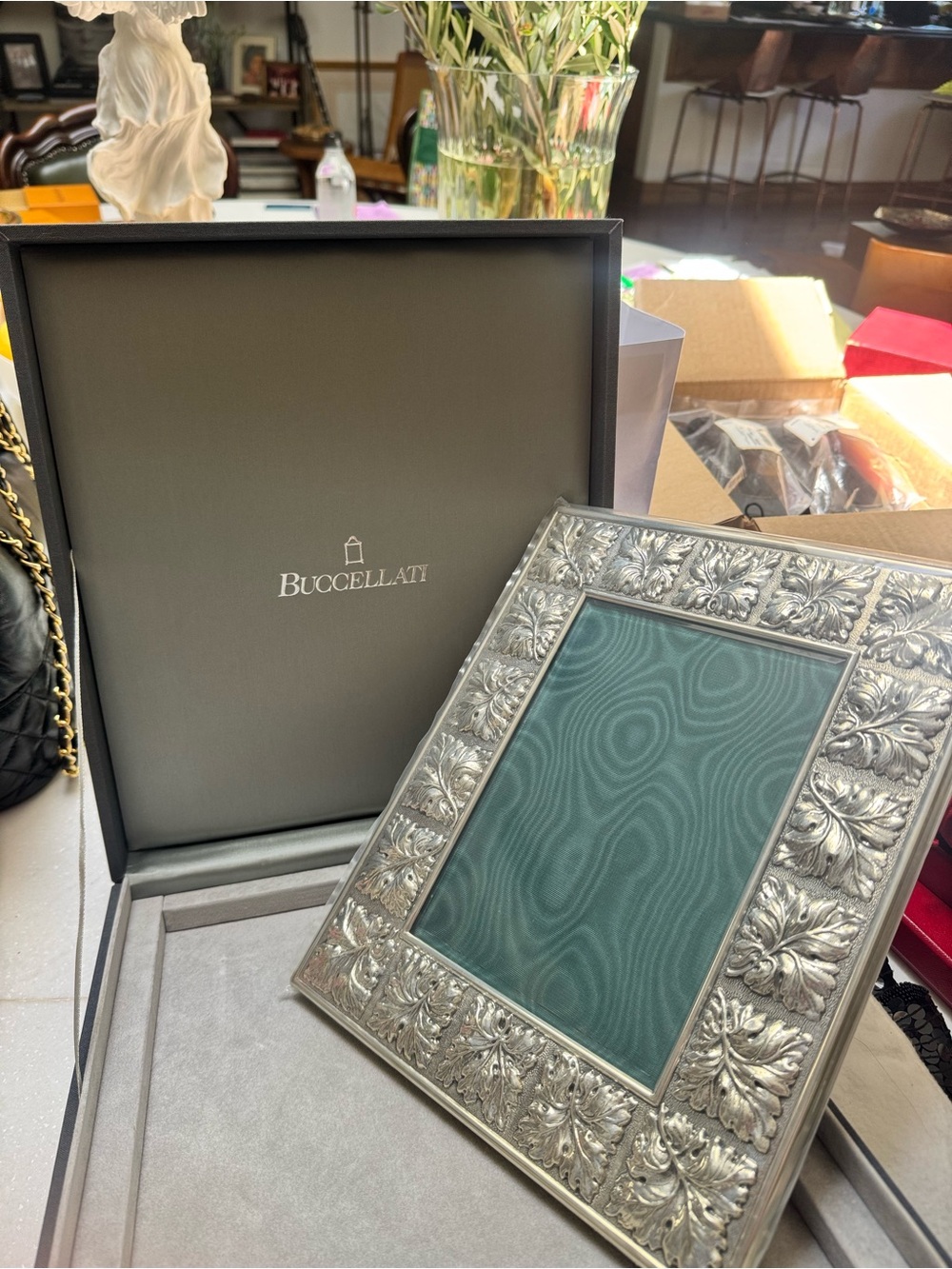 Silver Vine Leaf Picture Frame - Silver (3x5in)